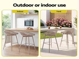Gardeon 2PC Outdoor Bar Stools Plastic Metal Dining Chair Patio Furniture Coffee ODF-BA-CHAIR-PP-CO-2X