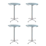 Gardeon Set of 4 Outdoor Bar Table Aluminium Round 70/110CM FF-TABLE-AL60-70110X4