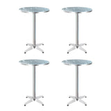 Gardeon Set of 4 Outdoor Bar Table Aluminium Round 70/110CM FF-TABLE-AL60-70110X4