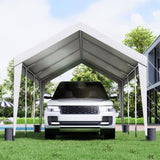 Carport Car Canopy Garage Shelter Tent 10x20ft with 8 Poles for Auto Boats V952-KFSJS810X20FT3BYUV0