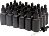 24 Pack,1oz Glass Dropper Bottle, Frosted Black Tincture Bottles with Dropper,Pretty Finish for All V1258-DP02-WO-946