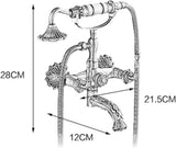 Clawfoot Bathtub Faucet with Handheld Shower 2-Function Wall-Mounted Tub Faucet Set, Dual Cross V1107-113-90096-BRO-A
