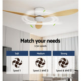 Devanti 52'' Ceiling Fan DC Motor w/Light w/Remote - Light Wood CF-B-52-42Y-LW