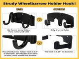 Wheelbarrow Storage Bracket - 90 Lbs Capacity, Heavy Duty Storage Hook for Most Wheelbarrows Designs V1192-AZ-W-20826
