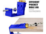 Pocket Hole Jig Kit, Pocket Screw Jig 15 Degree Drilling Locator,Pocket Dowel Hole Jig System Set V1192-AZ-W-3398