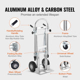 VEVOR Aluminum Hand Truck, 4 in 1, 454 kg Max Load Capacity, Heavy Duty Industrial Convertible V952-DGNSTHC1000B0NYPXV0