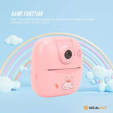 Kids Rechargeable Instant Print Camera Pink - Digital Thermal Photo Video MP3 V238-SUPDZ-40832782696528