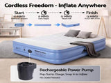 Weisshorn Queen Air Mattress with Rechargeable Cordless Pump 41cm AMAT-PLO02-41-Q-WHBL