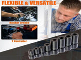 8 Pieces Thread Tap Socket Set 1/4" & 3/8" Drive Tap Socket Wrench Screw Taps Sockets Adapter V1370-AZ4-12078