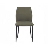6x Dining Chair Brown Faux Leather Upholstered Seat Powder Coated Iron Legs V43-DC-BLLY