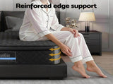 Giselle Bedding Double Mattress 34cm Euro Top with 5-Zone Pocket Spring Support Black MATTRESS-E-MUSE-34-D