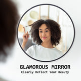 2 Set Wall Mirror Round Aluminum Frame Bathroom 80cm BLACK V274-FT-BM-ALUR-BK80-X2