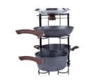 56cm Kitchen Pot/Pan/Lid Holder Cupboard Double Organiser Rac - Black V563-KU0185