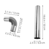 Stainless Steel Flue Pipe Kit for Home High-Temperature Resistance 4Pcs V1192-AZ-W-31548