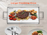 Stainless Steel Griddle, 18x16 inch Universal Flat Top Rectangular Plate, Gas Grill Griddle for BBQ V952-DCJPBXG1816I6OP2EV0