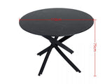 Round Marble-Effect Table-Black V264-DNT-410C-BLK-11M