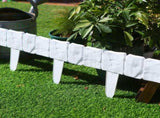 20-pack White Interlocking Faux Stone Garden Edging Fence - Flexible PVC Flower Bed Border Panel for V888-ELOSUNG56433
