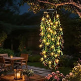 2Pack Solar Hanging Garden Lights, 66 LED Artificial Willow Leaf Solar String Lights Outdoor, V1107-112-45537-GRN-2PACK