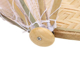 2PCS Food Serving Tent Basket Hand Woven Basket Dust Proof Vegetable Fruits Bread Storage with Mesh V1294-YM0901-3111250228711
