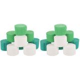 18 Rolls Green and White Crepe Paper Streamers Jungle Theme Paper Garland Streamer V1366-AZ2-W-13612