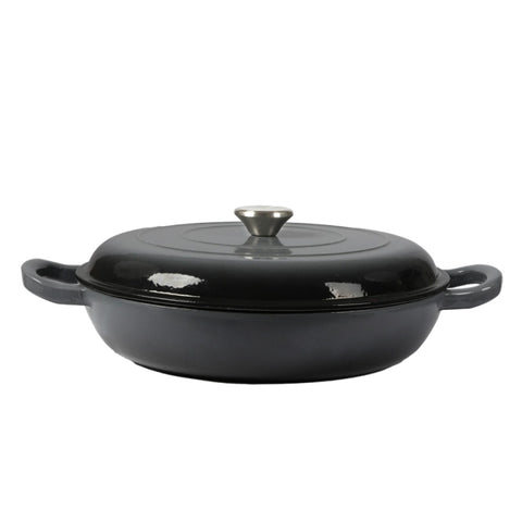 3.5L Enamel Dutch Oven Pan in Black Colour KT0181-3.5L-BK