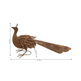 Rust Peacock Garden Statue 88x44cm V637-71609PCK
