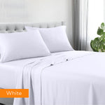 1200tc hotel quality cotton rich sheet set double white V517-1200CRSS-DW