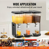 VEVOR Commercial Beverage Dispenser 18L x 3 Tanks Cold Juice Ice Drink Dispenser V952-SYYLJJBSJXS1XCB5NV3