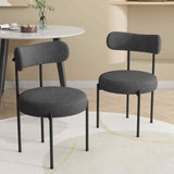 Charcoal Chic Boucle Elsa Dining Chairs V264-DNC-416B-CHL-02-1