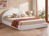 Artiss Double Bed Frame Boucle Fabric Vacuum Compressed Beds Removable Washable Cover No-Assembly BFRAME-FOAM-NOVA-D-WH