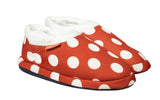 ARCHLINE Orthotic Slippers CLOSED Back Scuffs Moccasins Pain Relief - Red Polka Dots - EUR 42 V563-AS501-42
