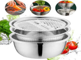 Germany Multifunctional Stainless Steel Basin, Multifunction Stainless Steel Basin with Grater 3 in V1258-DP02-F-766