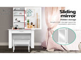 Artiss Dressing Table Stool Set Sliding Mirror White Demi FURNI-N-DRESS01-WH-AB