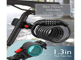 Bike Lock Cable ,Heavy Duty 5-Digit Self Coiling Resettable Combination Code,Bicycle Chain V1192-AZ-W-31904
