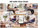 Artiss 8 Point Massage Office Chair PU Leather White MOC-1223-WH