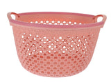 HOOWIFFY 1Pcs Portable Laundry Basket Pink Hollow Laundry Management with Handle PP V1189-WXFWAL-20260326-02411