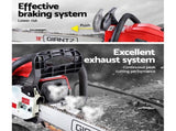 Giantz Chainsaw Petrol 58CC 20" Bar Commercial E-Start Pruning Chain Saw White CSAW-FT-20-RDWH