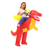 Ride On Winged Dinosaur Cartoon Costumes Air Model Inflatable Costume Funny Dress Up Props Halloween V1263-JX-7881