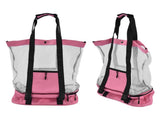 Beach Bags Mesh Cotton Oversized Storage Tote Bags for Beach Picnic Barbecue Camping Pink V1294-YM0523-3117210212411