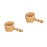 Bamboo Water Ladle Yellow Multipurpose Home and Outdoor Use 2Pcs V1366-AZ2-W-21149