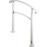 3-Step Handrails for Outdoor Steps Fits 1 or 3 Steps Matte White Stair Rail Wrought Iron Handrail V952-LTFS3BBSLG0000001V0