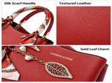 White Large Capacity Lychee PU Leather Tote Handbag - Elegant Women's Satchel Crossbody Bag with V888-ELOSUNG55316-4