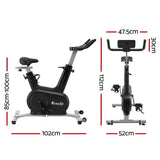 Everfit Exercise Bike Spin Bike Electromagnetic Smart Home Fitness 24-Level Resistance 120kg EB-I-EM-S800-BK
