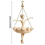 Ballet Dancer Hanging Planter,9in Resin Flower Pot with Chain,Whimsical Ballerina Holder for V1369-AZ3-W-14673