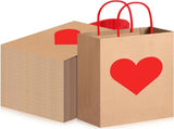 150 Pcs Valentines Day Gift Bags Candy Goodie with Handles Heart Love Paper Wrapping Kraft for V1259-DP01-A-5640