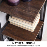 Sarantino Nora 5-Tier Corner Bookshelf - Walnut Black RCK-145-03-WLB