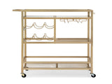 Artiss Bar Cart Drinks Trolley Serving Wine Rack Glass Holder 3 Hooks 72cm Gold FUR-Z-BC-GLASS-80