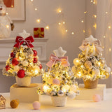 mini desktop Christmas tree, flocked pink Christmas tree, Christmas tree set, Christmas decorations, V1106-128-93331-CHR-2