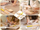 3 Pieces Pottery Clays Set Includes Wooden Paddles Sculpture Pad Bevel Cutter for Angle Cutting V1259-DP01-A-1209