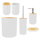 6Pcs/Set Household Bathroom Soap Box Toothbrush Holder Rinse Cup Lotion Bottle Accessories KitWhite V1294-YM0901-3117200049513